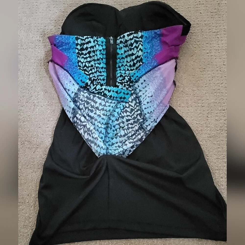 Rampage Vibrant Multi Color Strapless Lined Party Dress - Picture 14 of 14